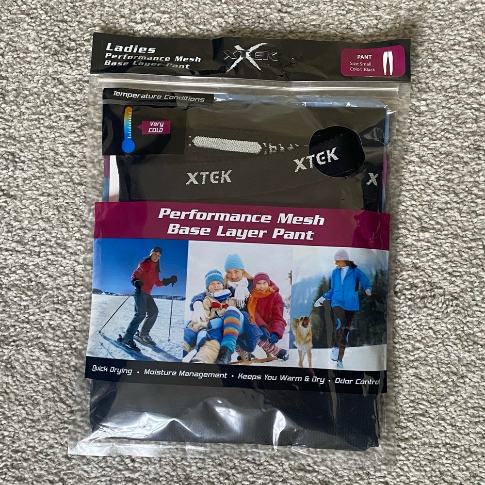 NWT XTEK Performance Mesh Base Layer Pant - Ladies Size Small, fits like XS